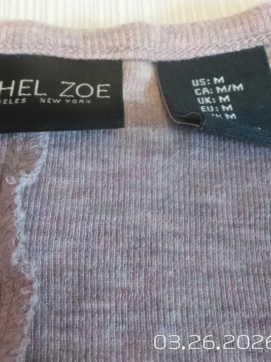 RACHEL ZOE Women's Dusty Pink Cowell Neck 3/4 Sleeve Top Size Med. Like NEW - Picture 13 of 16